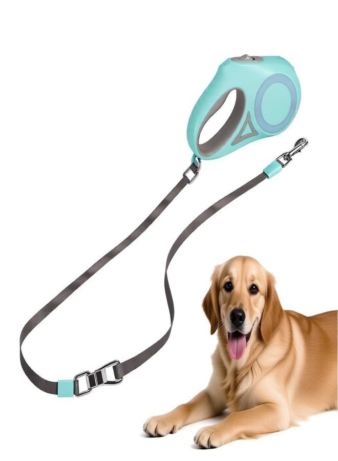 Qpets® Retractable Dog Leash, 3m/10ft Pet Leash with Reflective Tape for Small Large Dogs & Cats, LED Night Safety Dog Leashes with Anti-Slip Handle & Lock Button & 360° Tangle-Free Swivel (Green) - Image 1